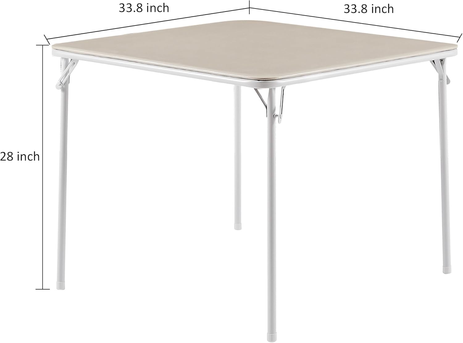 VECELO Portable Folding Card Table Square and Chair Sets with Collapsible Legs & Vinyl Upholstery (5 PCS)