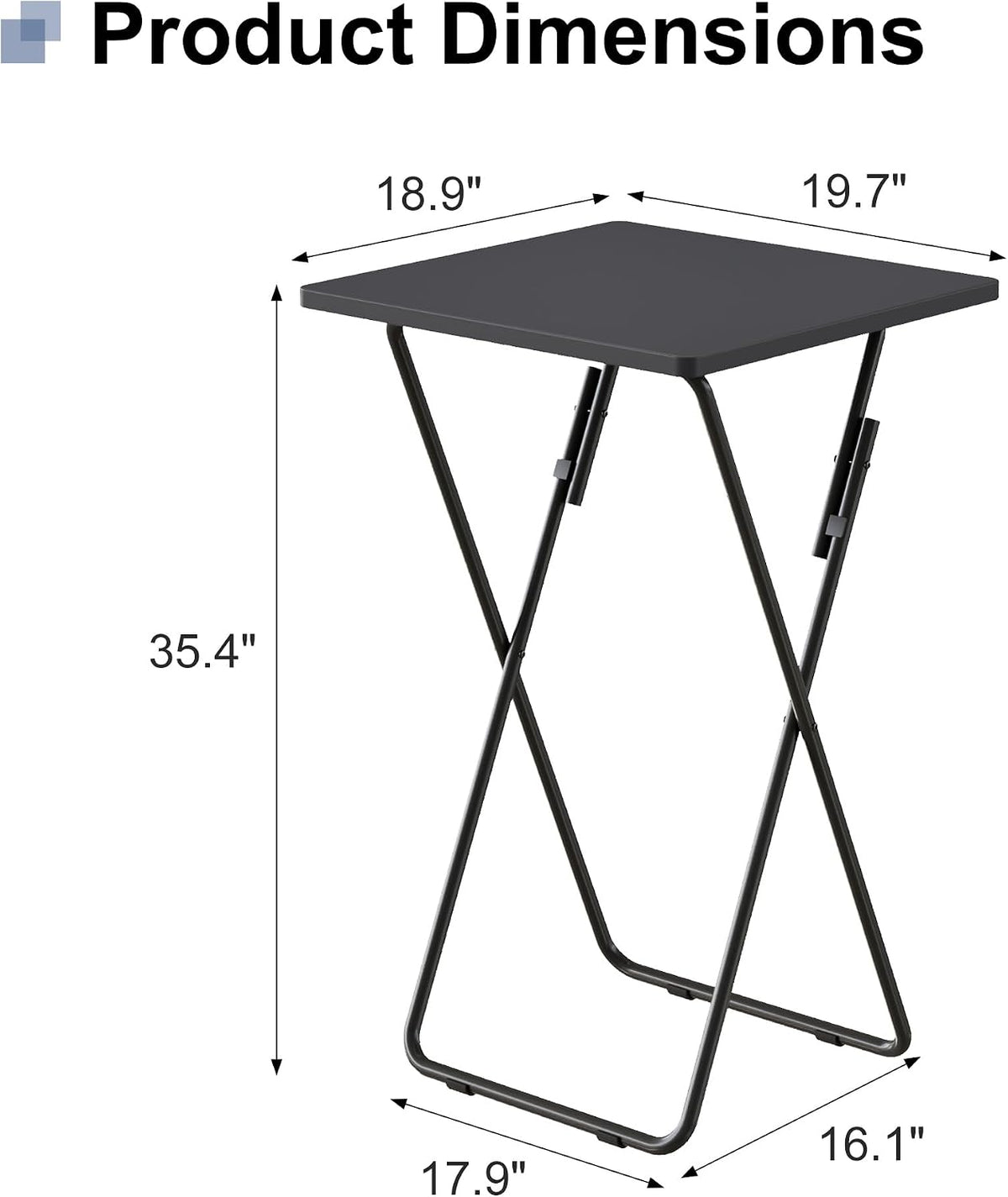 VECELO Folding Table Portable TV Snack Trays No Assembly Required