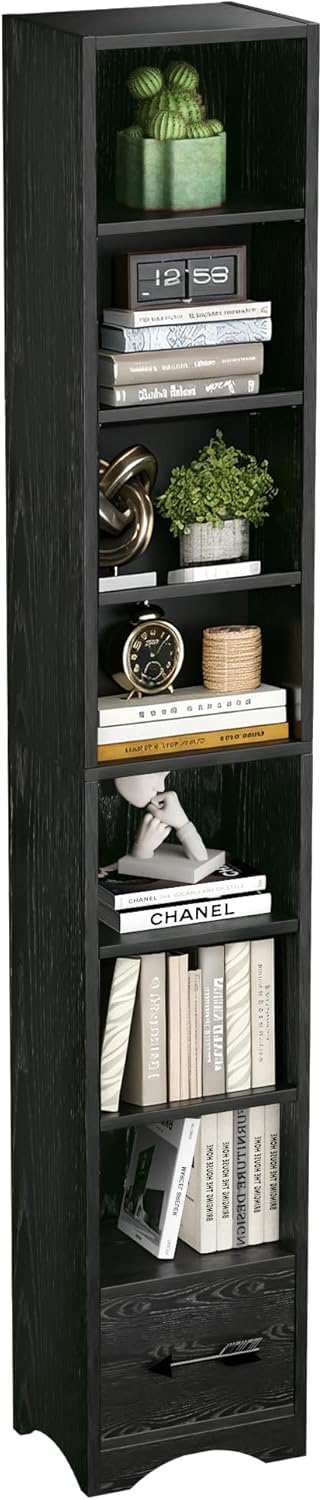 VECELO 8-Tier Tall Narrow Bookshelf