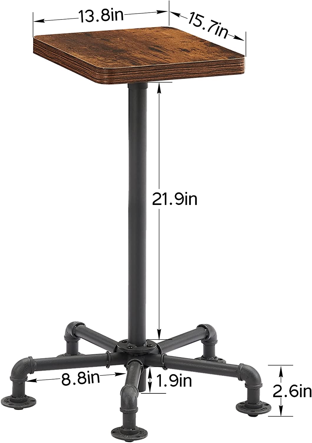 VECELO Counter Height Bar Stools Set of 2