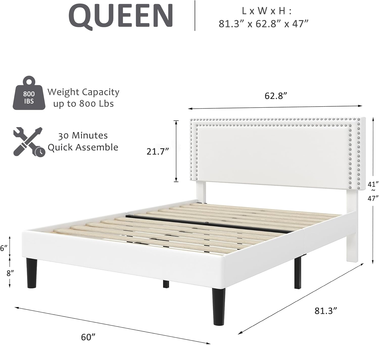 VECELO Modern Platform Bed Frame/Mattress Foundation