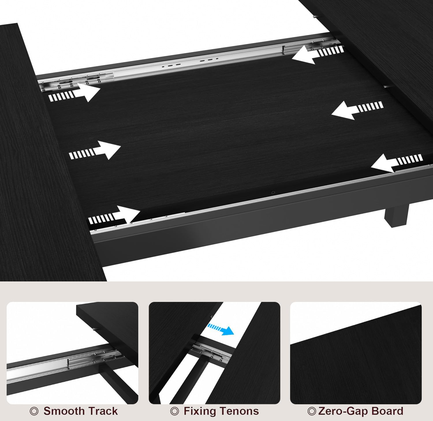 VECELO 7-Piece Dining Table Set with 6 Square Stools