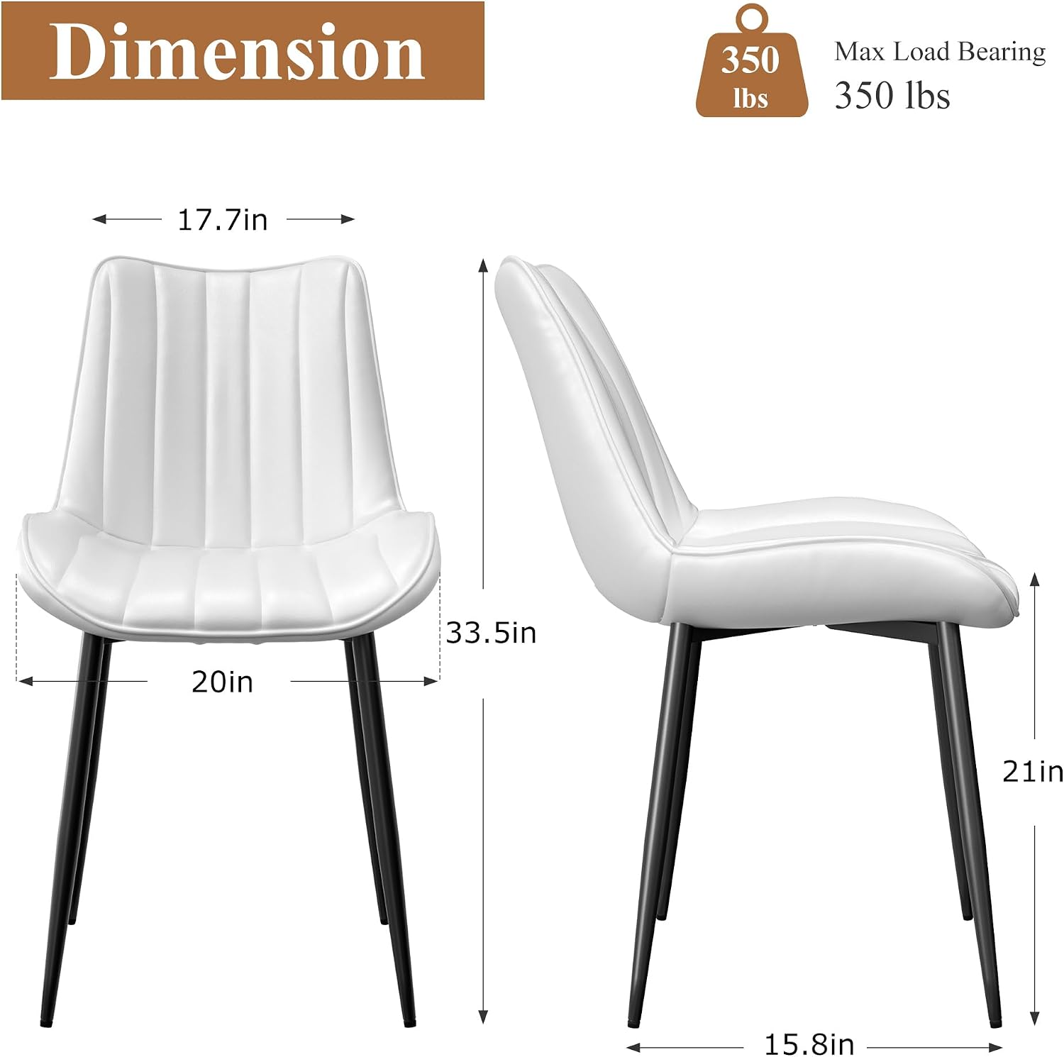 VECELO Dining Chairs Set of 2