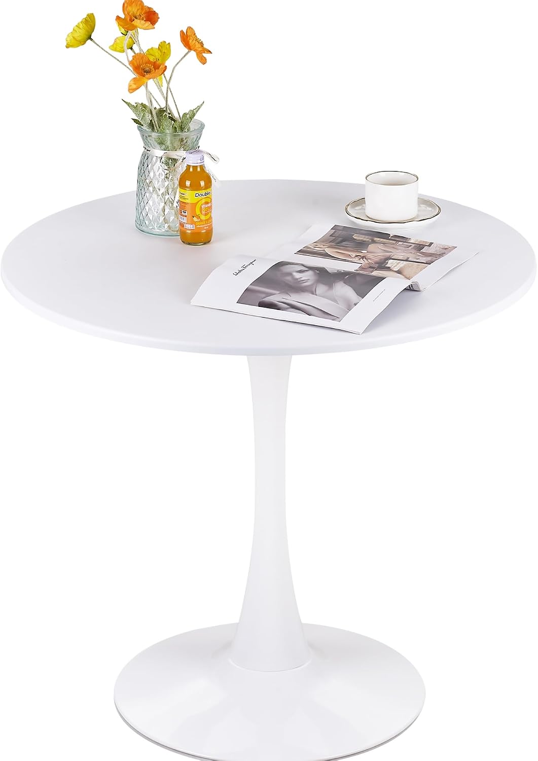 VECELO Round Dining Table, Mid-Century Tulip Table