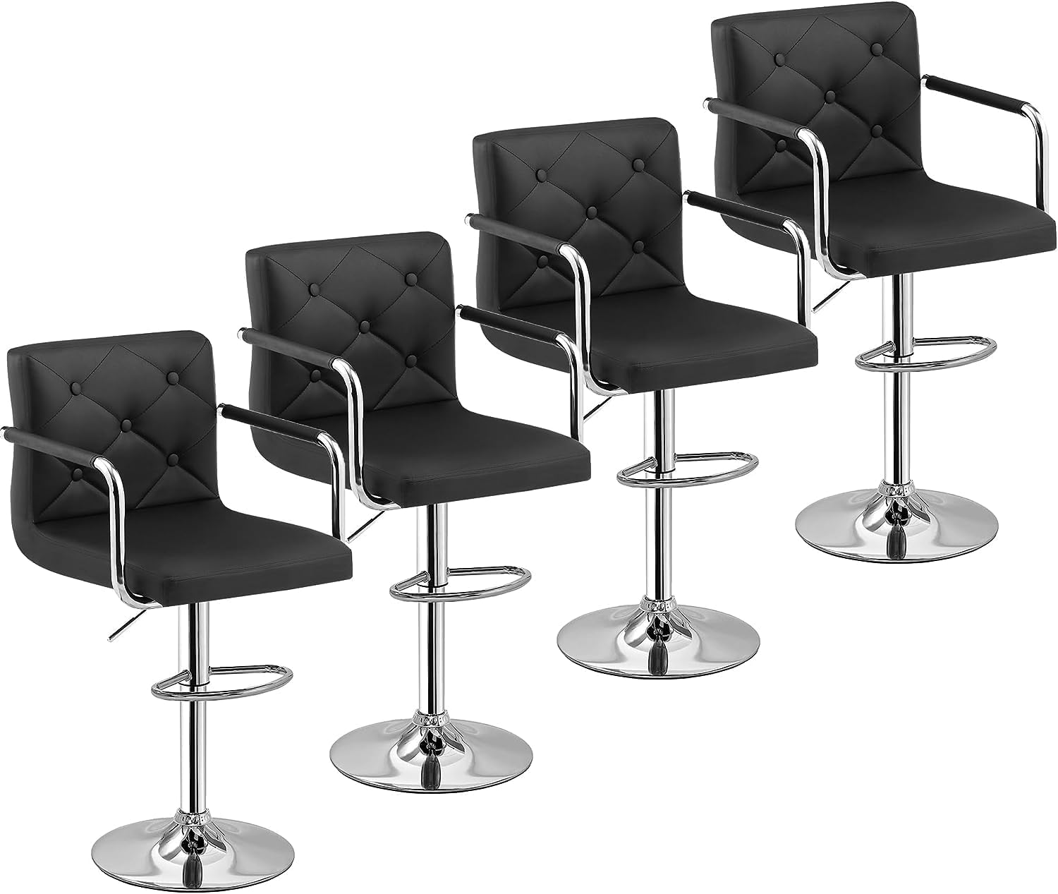 VECELO Adjustable Counter Height Bar Stools Set of 2 - VECELO