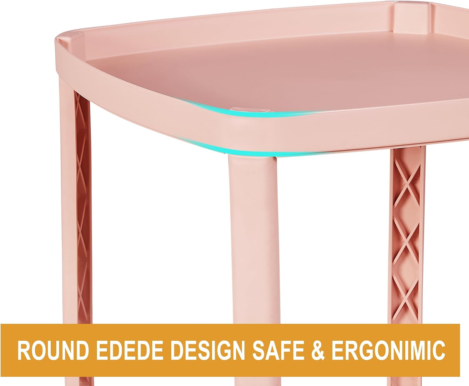 VECELO Rolling End Side Table with Lockable Wheels