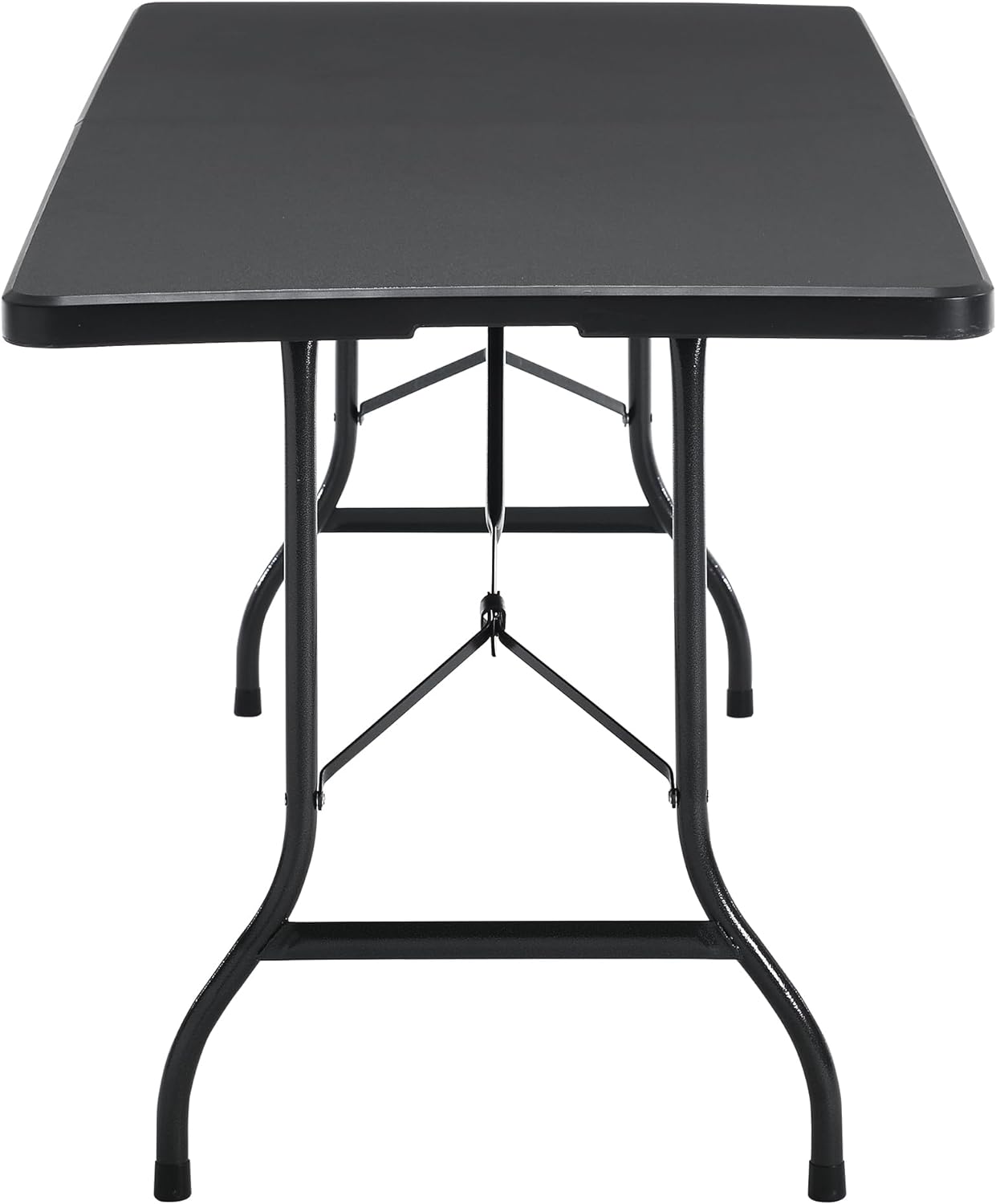 VECELO 6Ft Plastic Folding Table Heavy Duty Indoor Outdoor Portable Picnic Foldable Desk with Handle Mesh Trash Bag&Lock Legs - VECELO