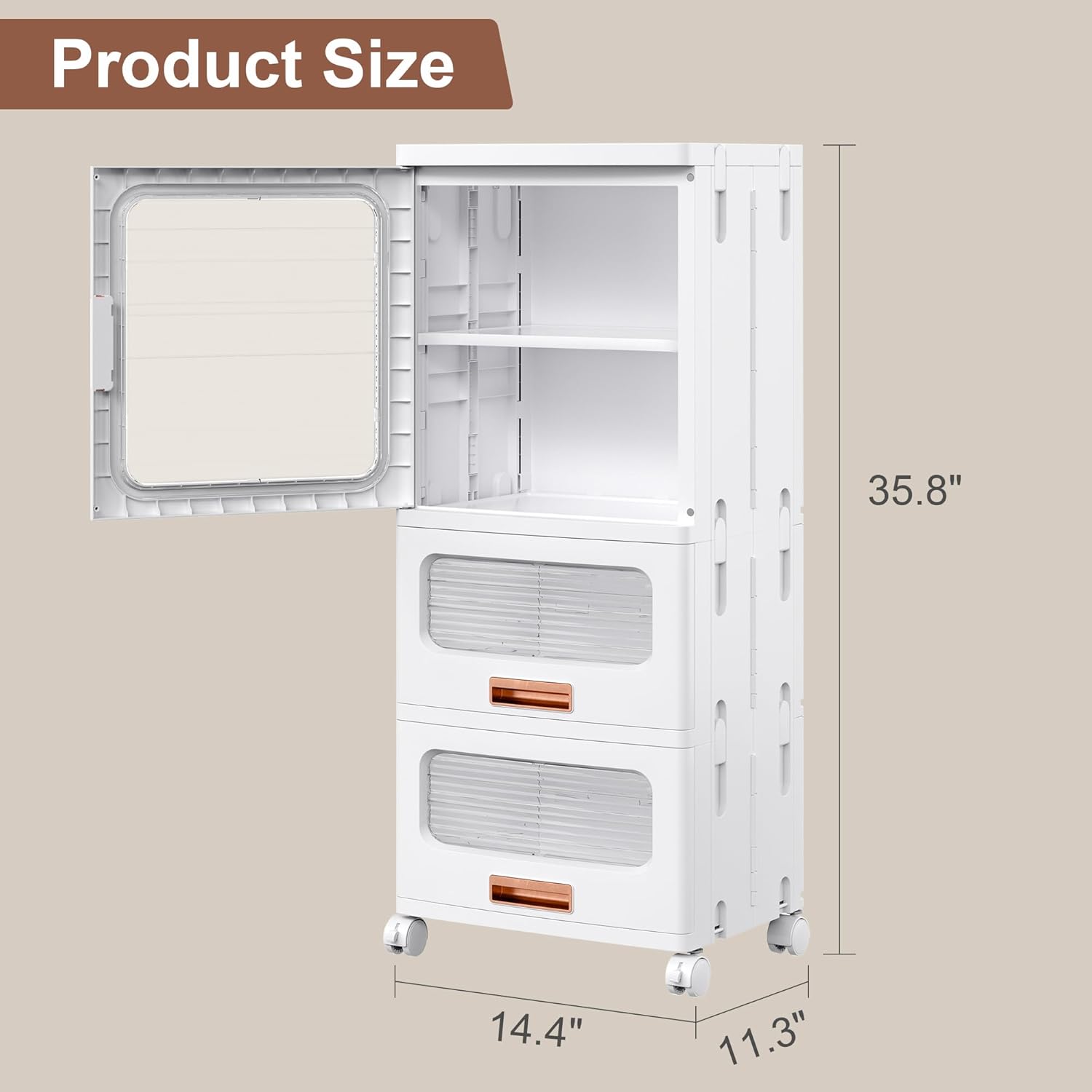 VECELO Narrow Bathroom Storage Cabinet with 2 Drawer
