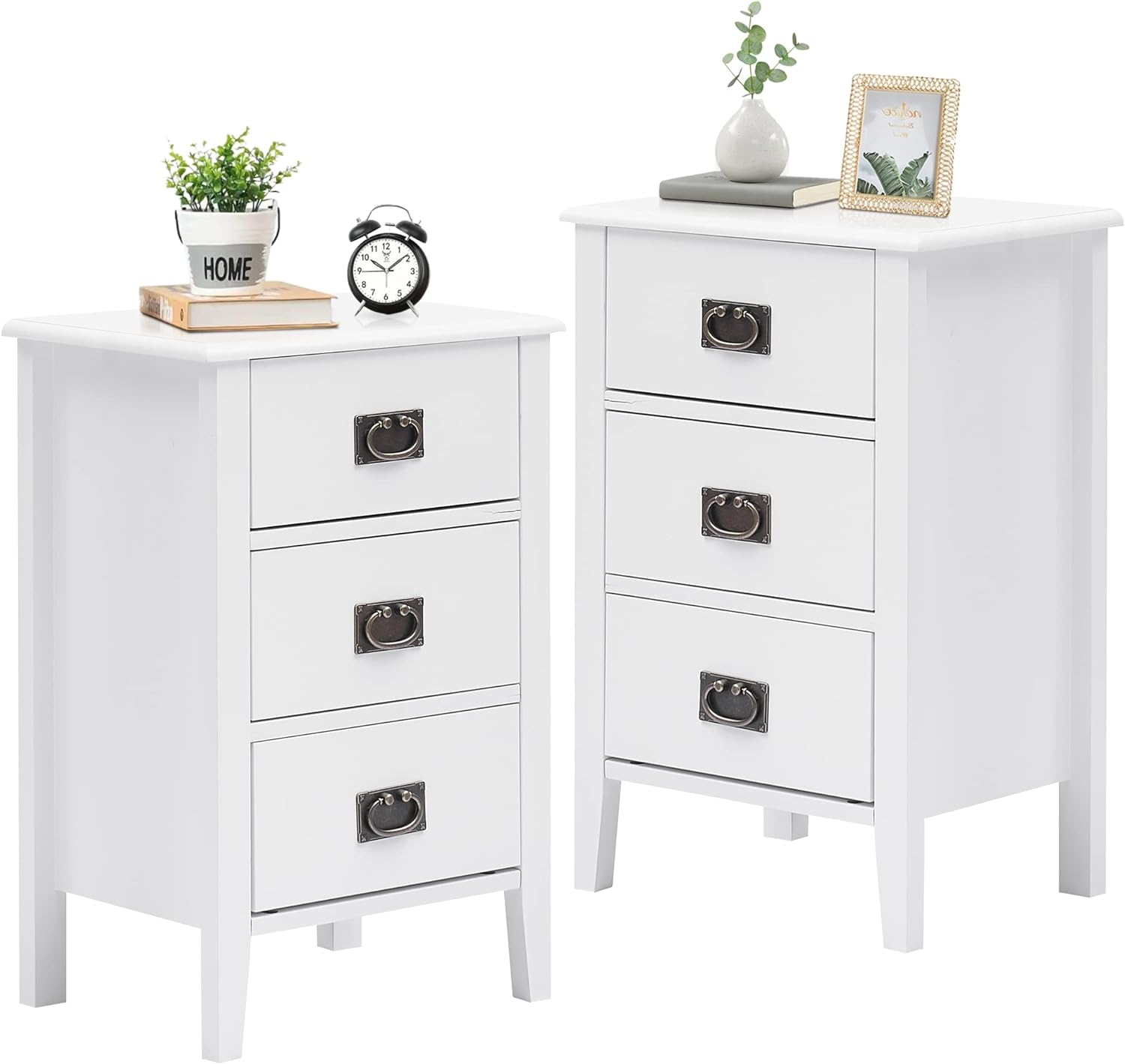 VECELO Modern Nightstands Set of 2, Side End Table with Drawers