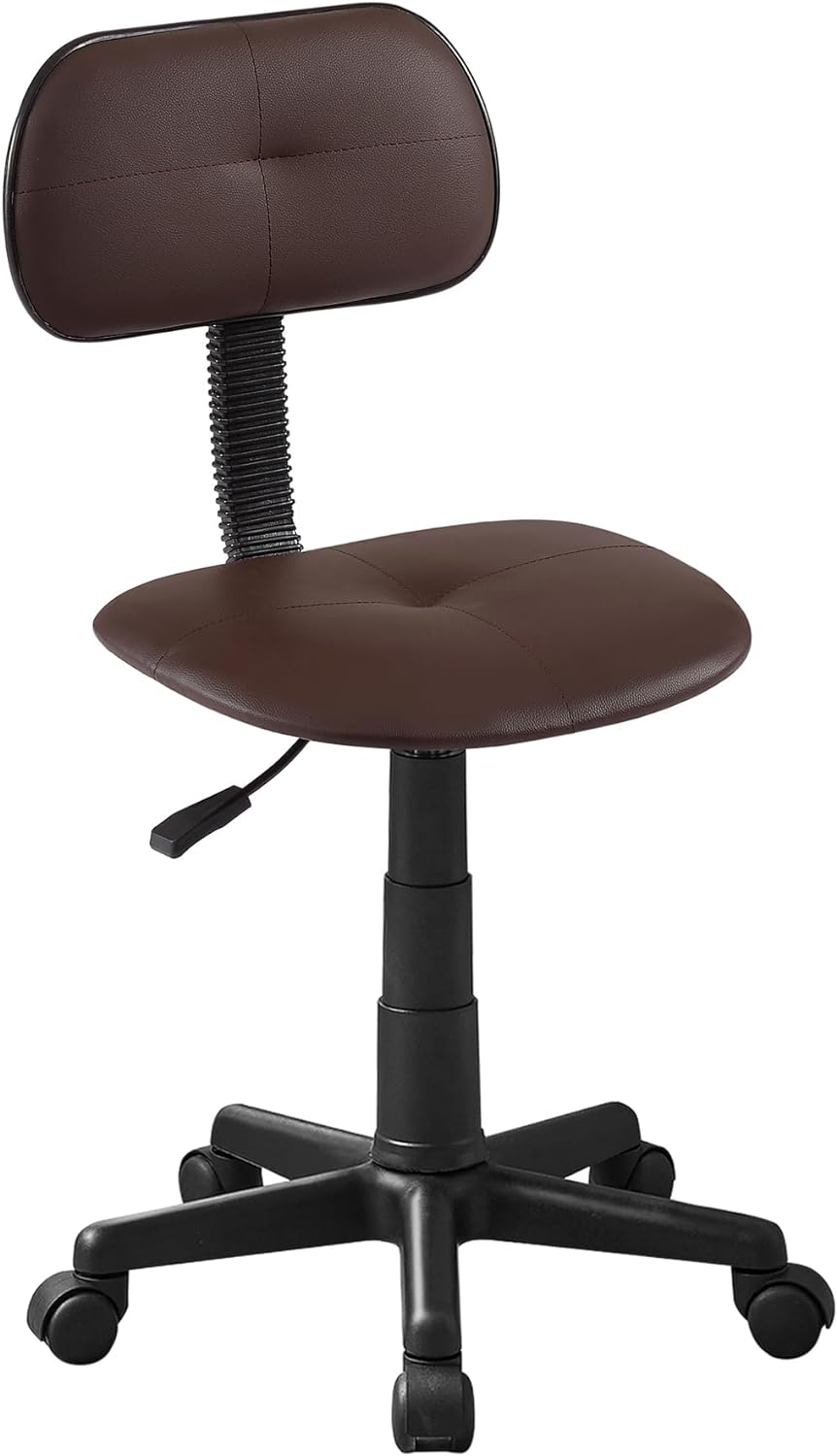 VECELO Armless Home Office Chair Low-Back Height Adjustable Stools