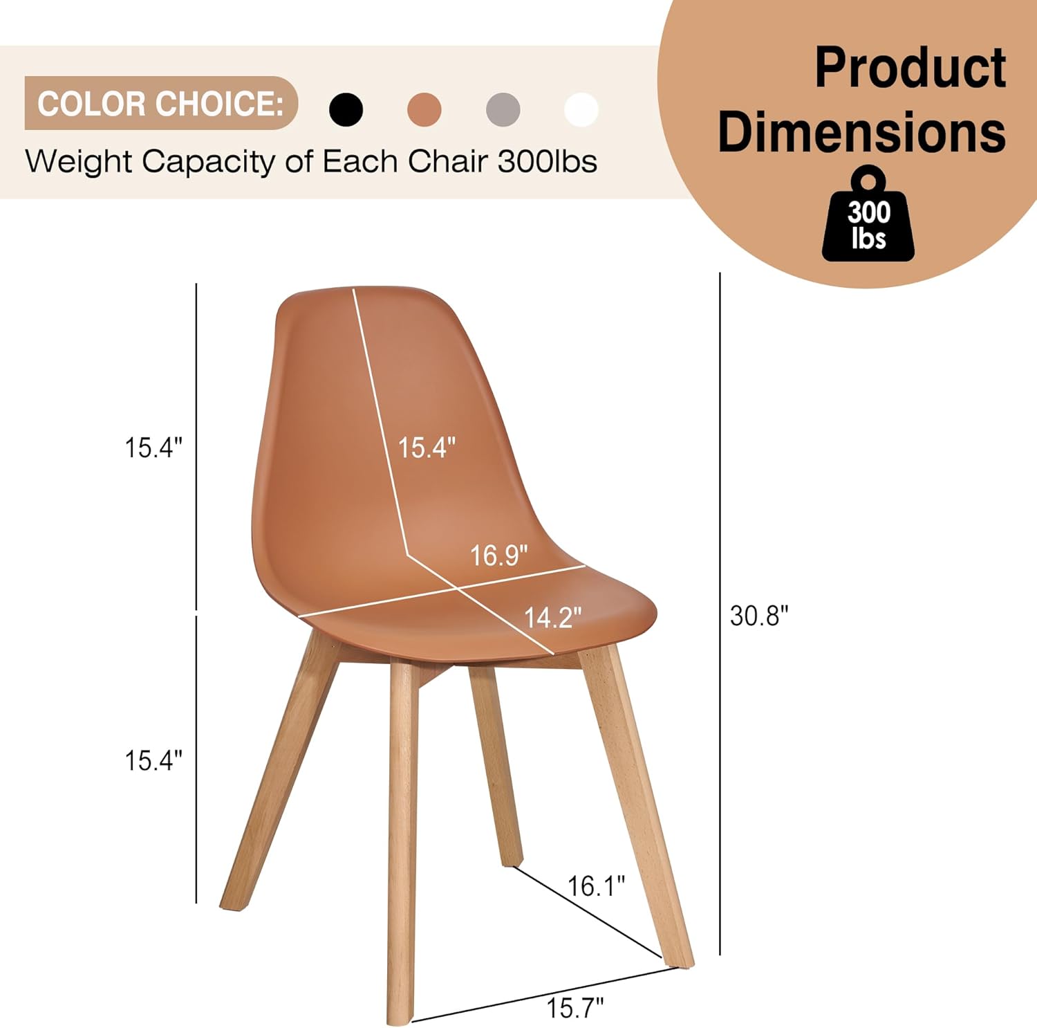 VECELO Dining Chairs Set of 4