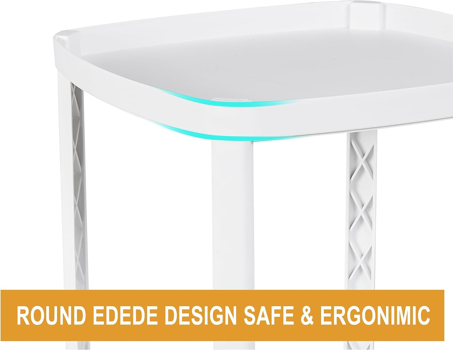 VECELO Rolling End Side Table with Lockable Wheels