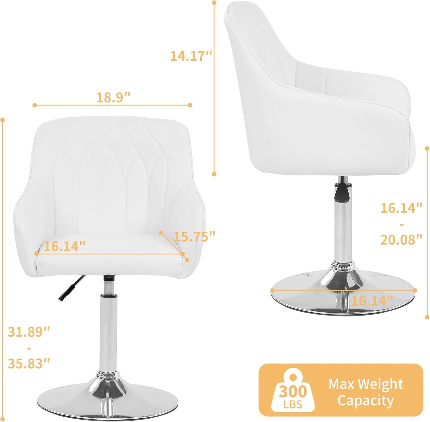VECELO Modern Accent Chair with Adjustable Height