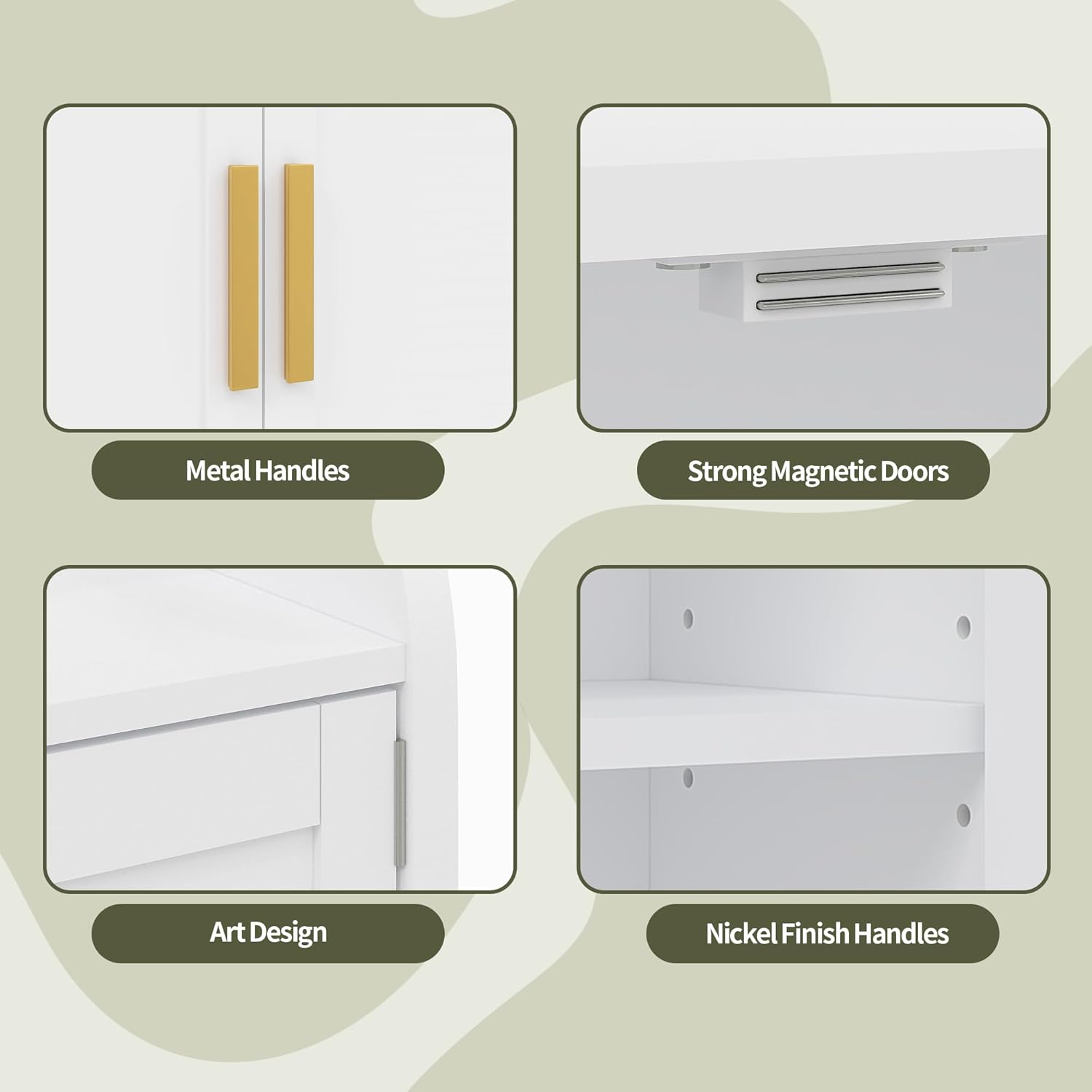 VECELO Bathroom Wall Cabinet, Wall Mounted Medicine Cabinet - VECELO