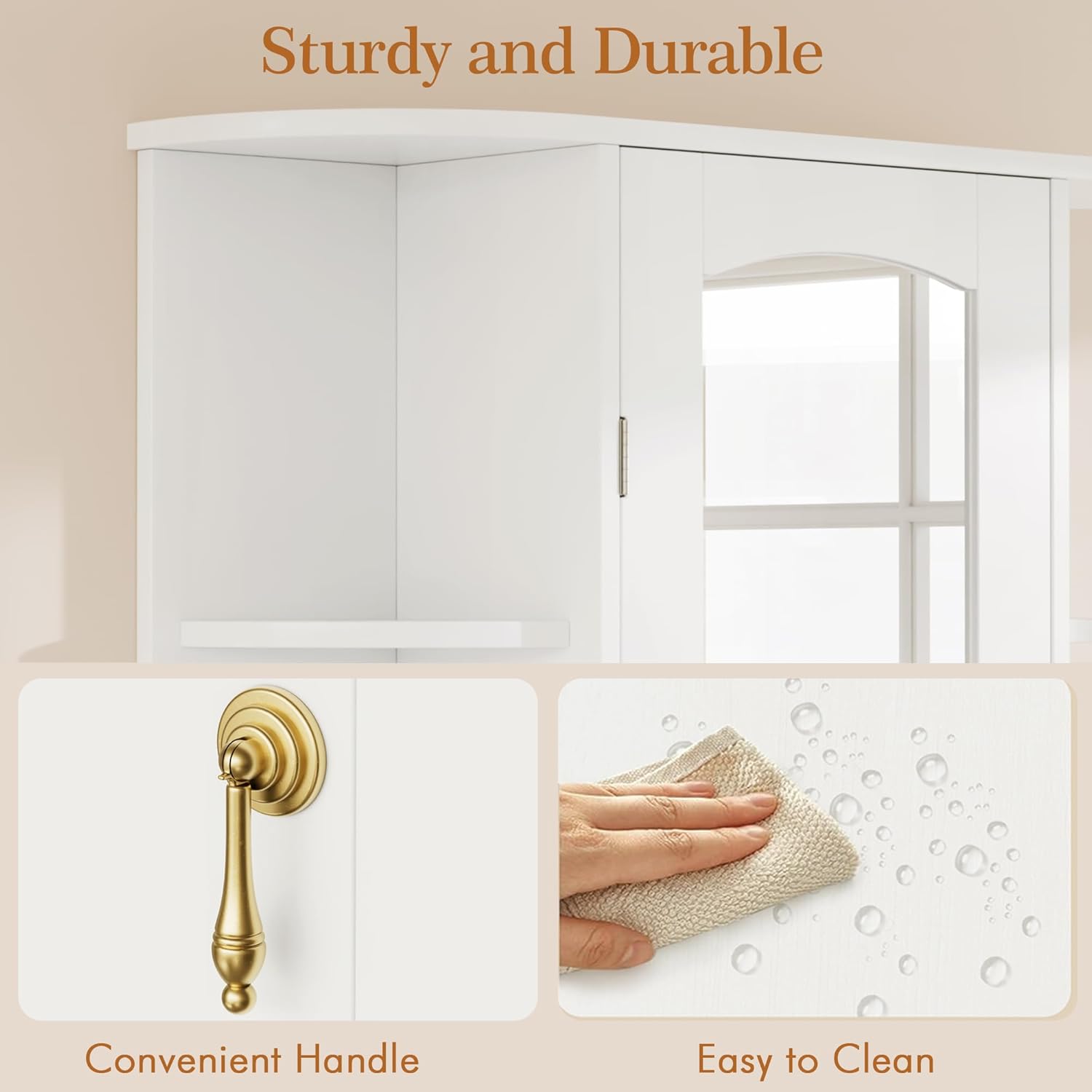 VECELO Bathroom Wall Cabinet with Mirror - VECELO