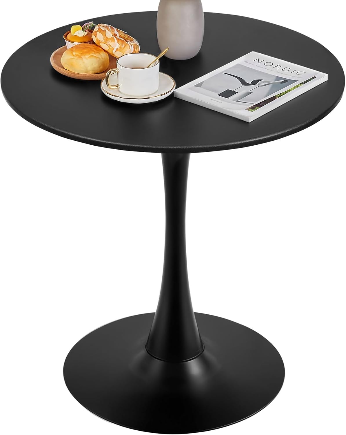VECELO Round Dining Table, Mid-Century Tulip Table