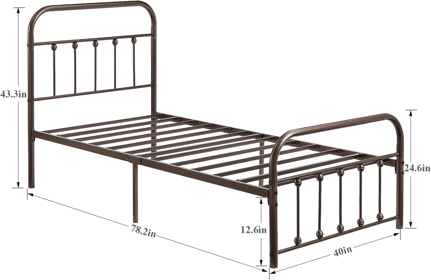 VECELO Metal Platform Bed Frame Mattress Foundation Modern&Simple Style