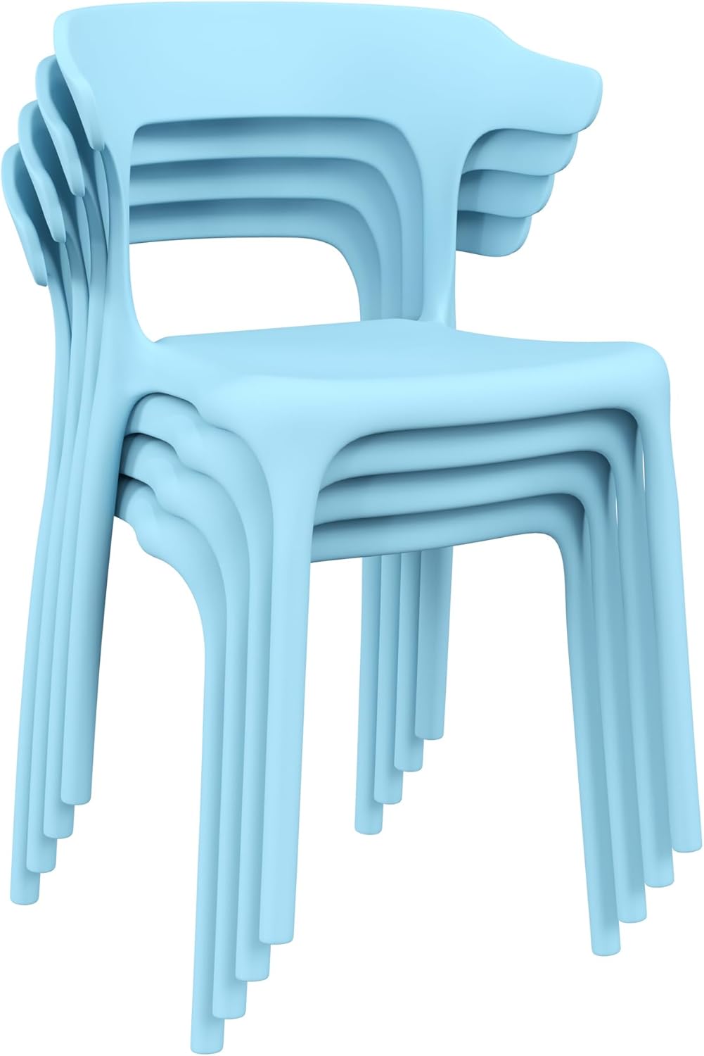 VECELO 4 Pack Plastic Stacking Chairs