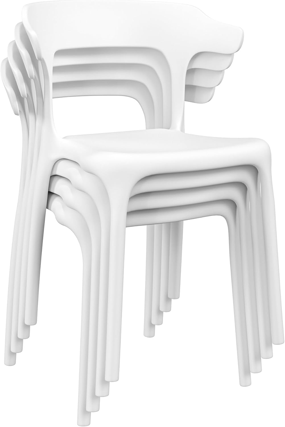 VECELO 4 Pack Plastic Stacking Chairs