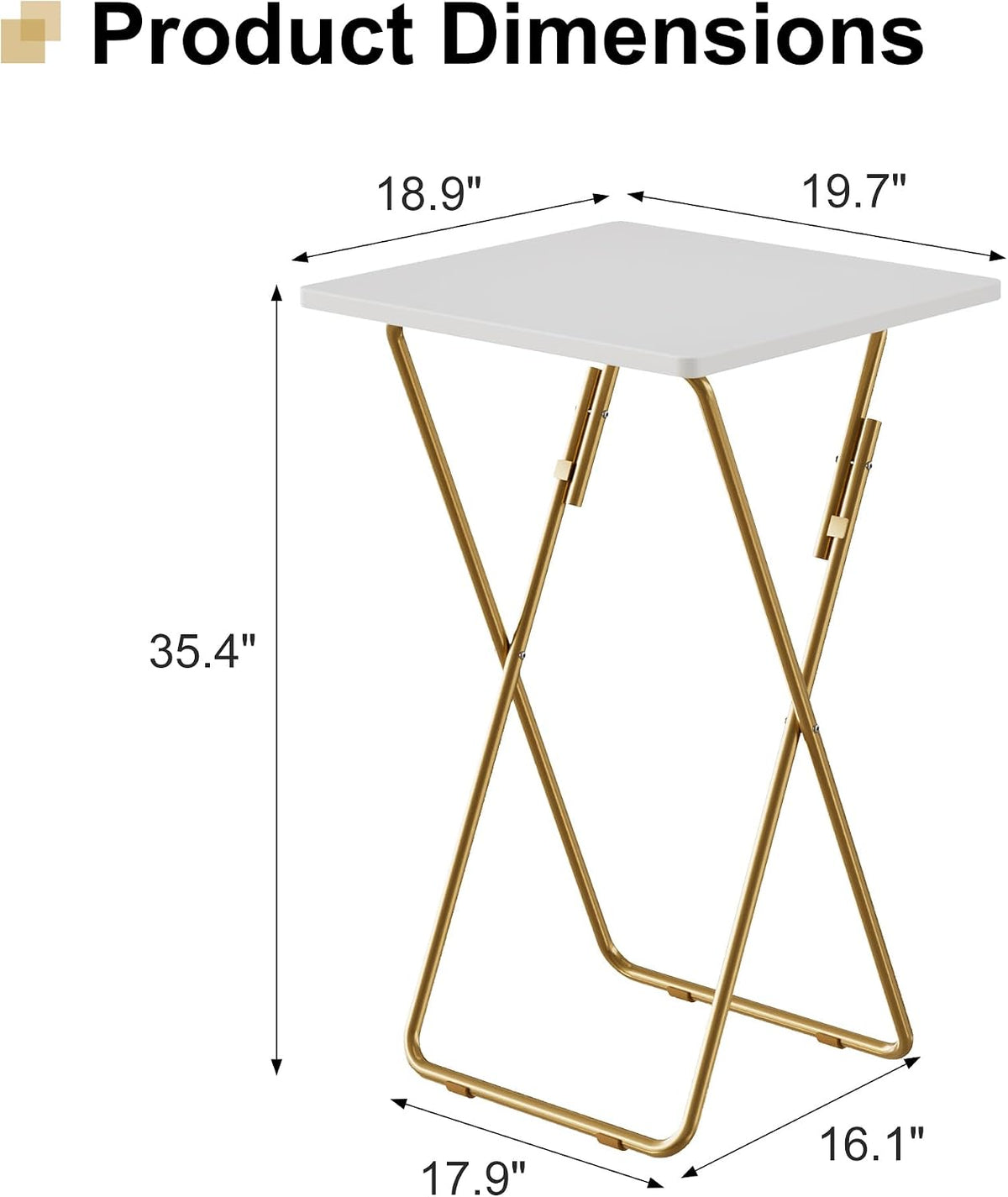 VECELO Folding Table Portable TV Snack Trays No Assembly Required