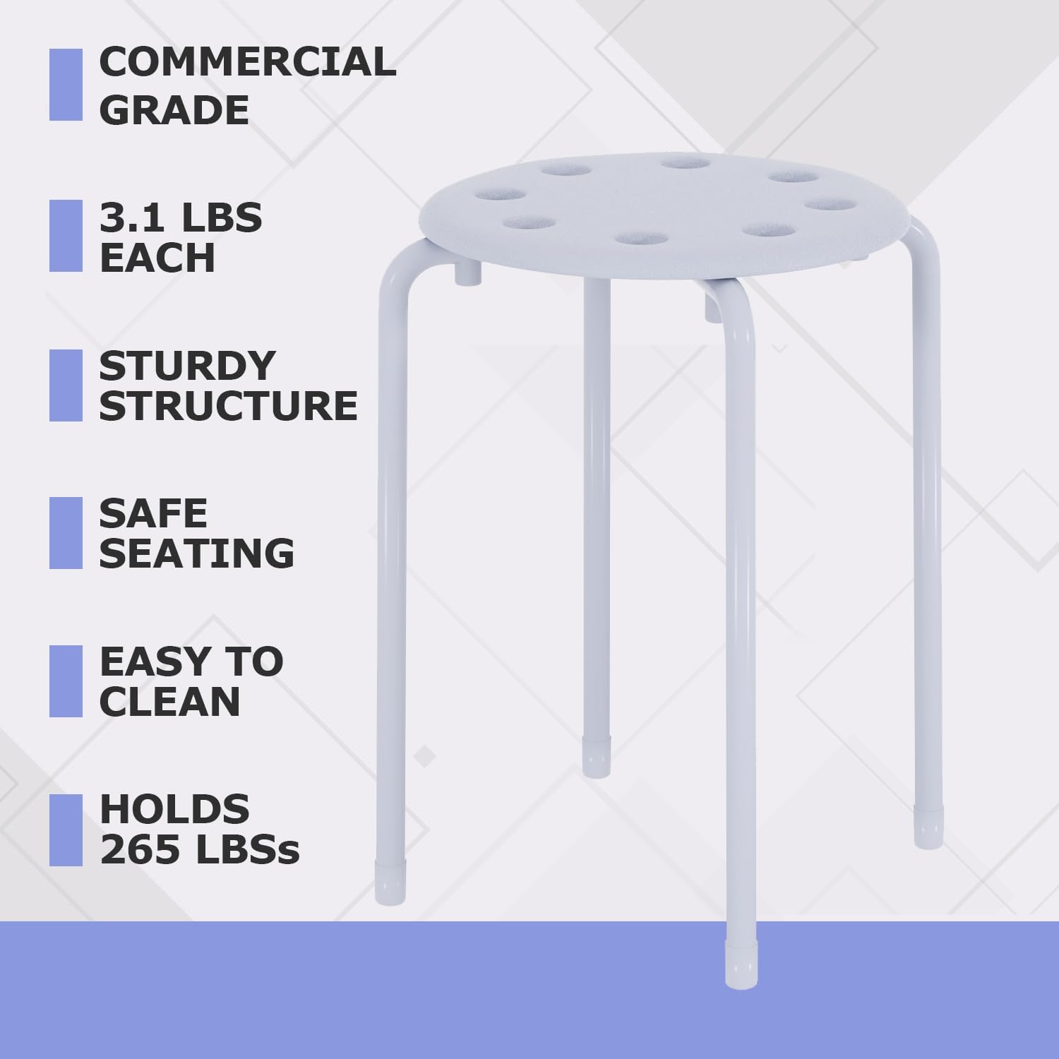 VECELO 6-Piece Stacking Stools, 17.7 Inch Standard Height - VECELO