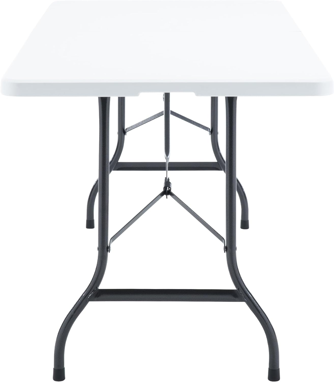 VECELO 6Ft Plastic Folding Table Heavy Duty Indoor Outdoor Portable Picnic Foldable Desk with Handle Mesh Trash Bag&Lock Legs - VECELO