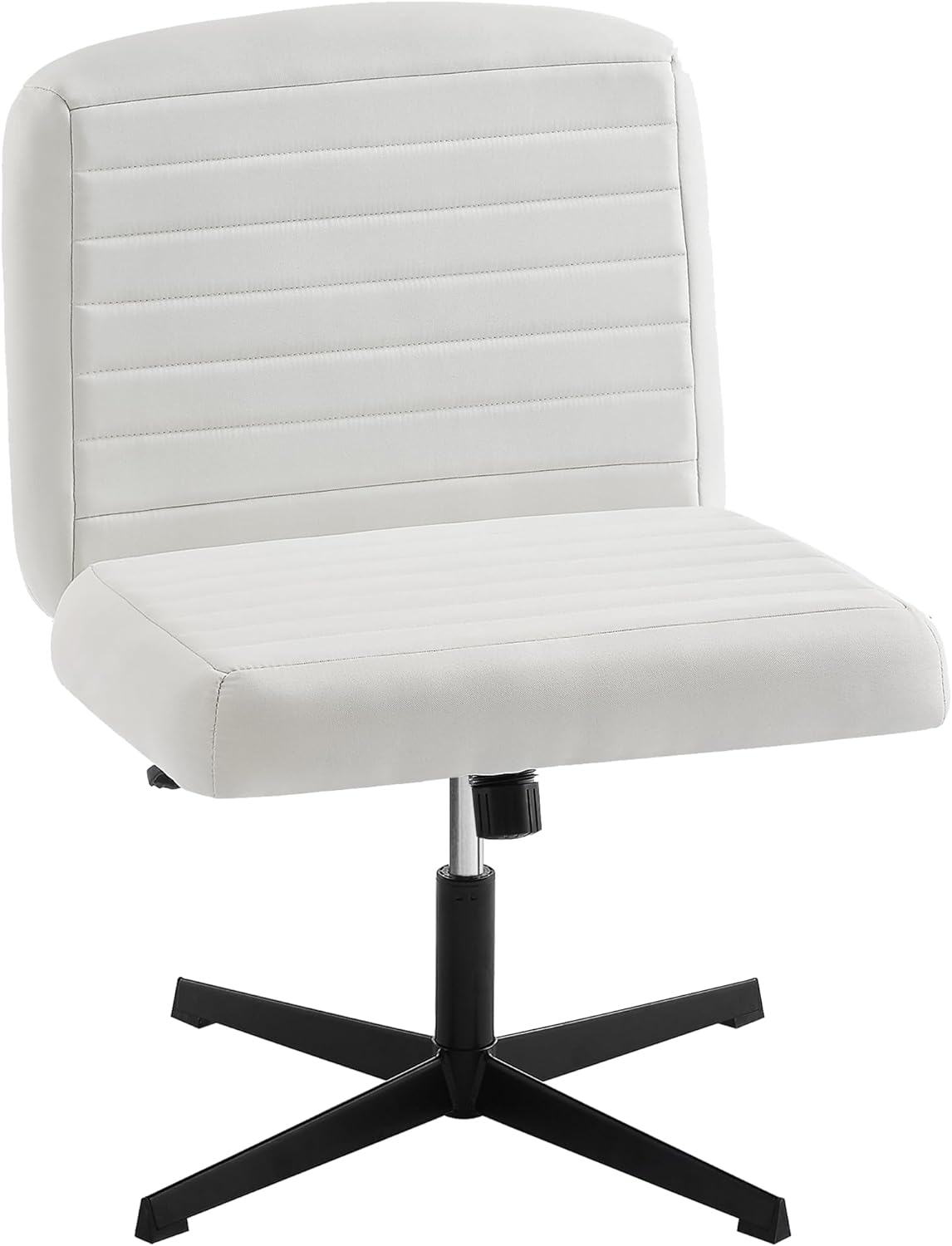 VECELO Armless Office Chair No Wheels Fabric Padded Cross Legged