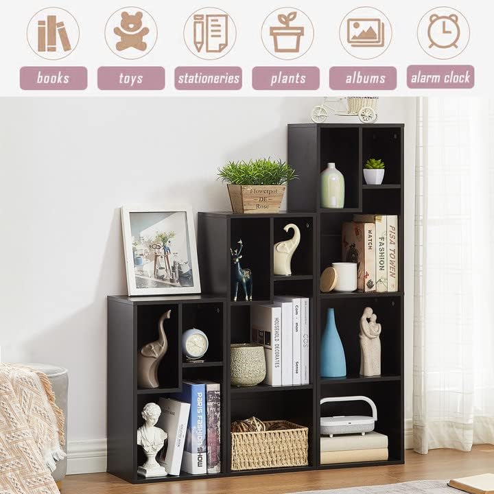 VECELO 3 Cube Small Bookcase, 2-Tier Modern Bookshelf