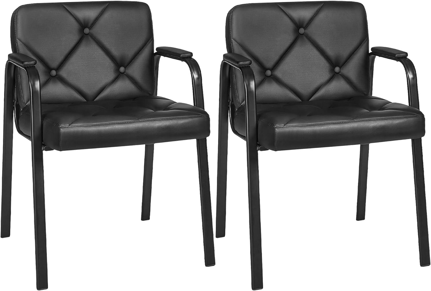 VECELO PU Office Guest Waiting Room Chairs Set of 2, image size:1500x1014