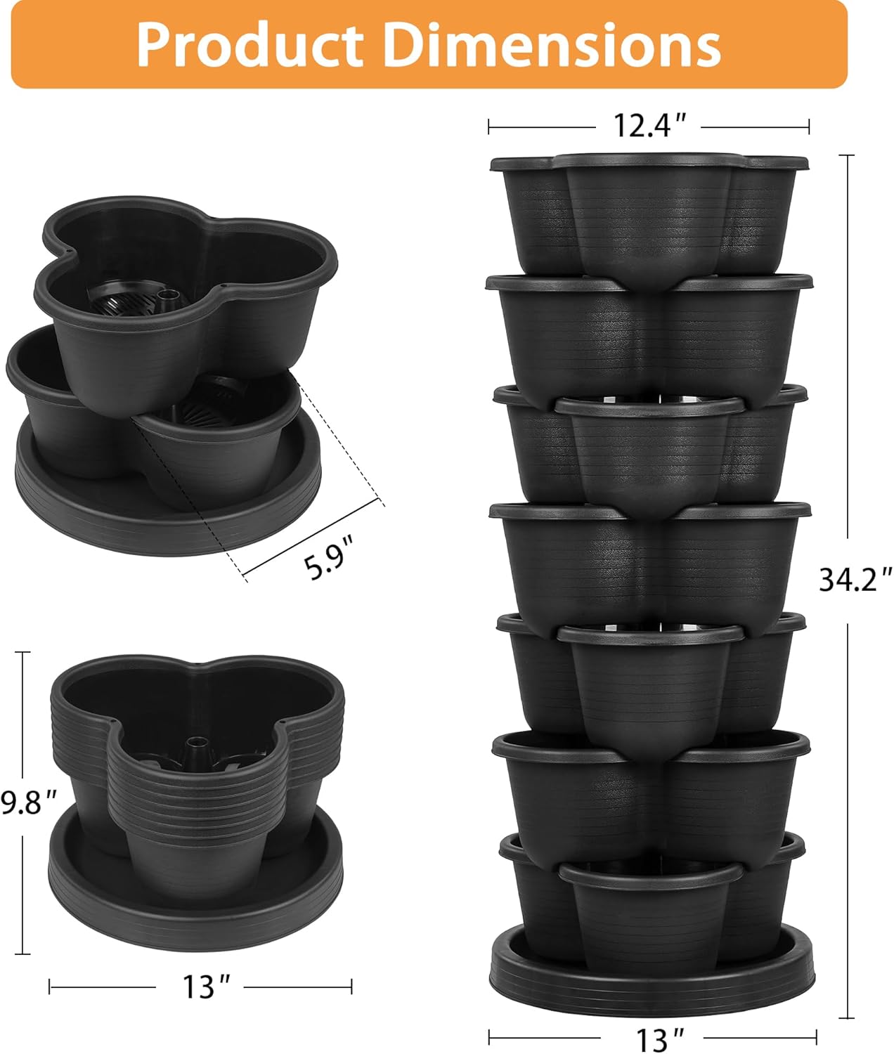 VECELO 7 Tier Vertical Garden Planter