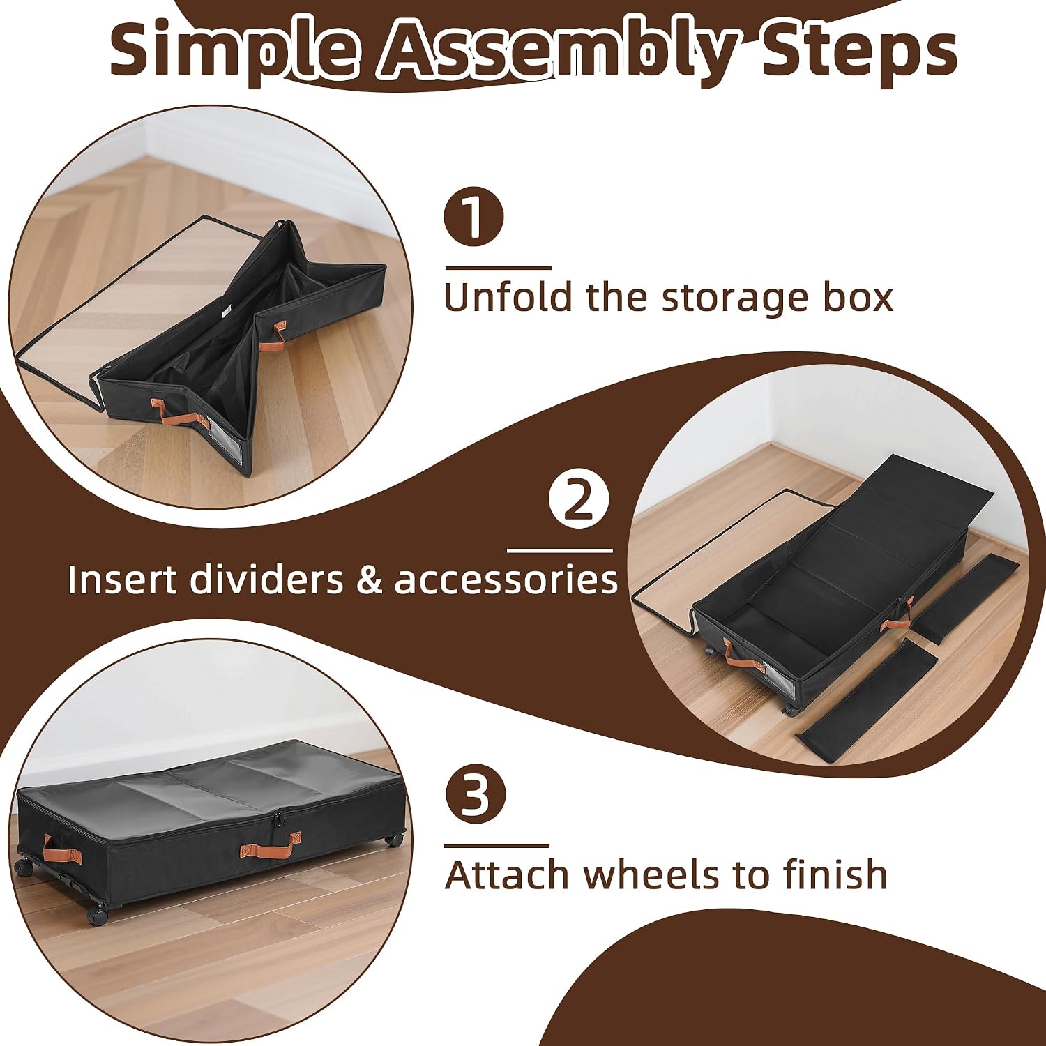 VECELO Under Bed Storage with Wheels