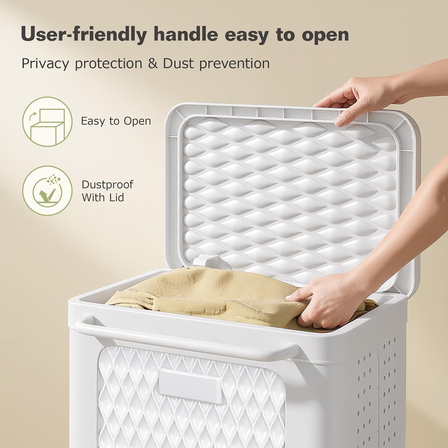 VECELO Rolling Storage Bins with Lid