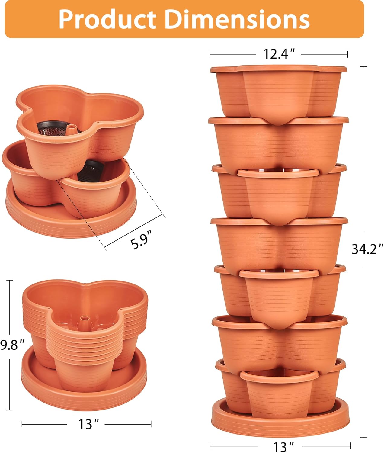 VECELO 7 Tier Vertical Garden Planter