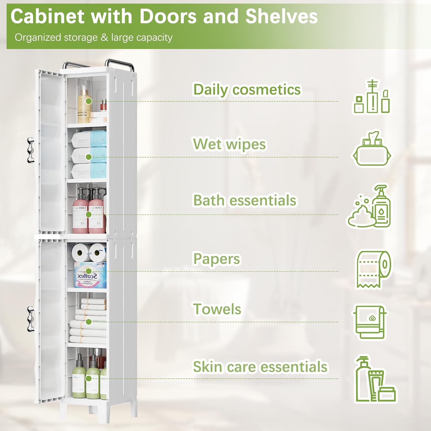 VECELO Narrow Storage Cabinet