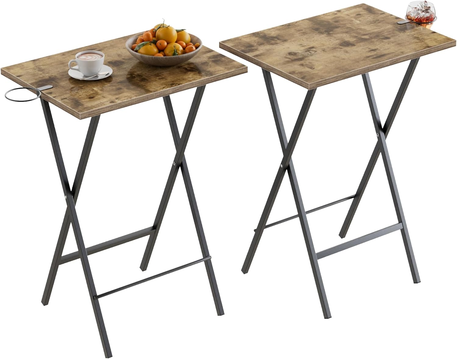 VECELO Folding TV Tray for Eating Set of 2