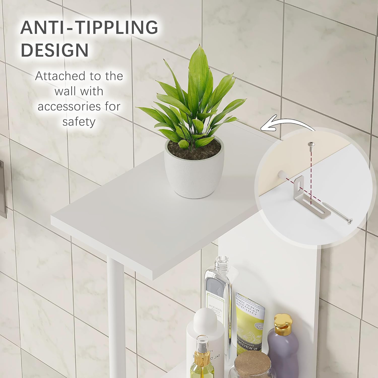 VECELO Slim Bathroom Storage Cabinet with Door