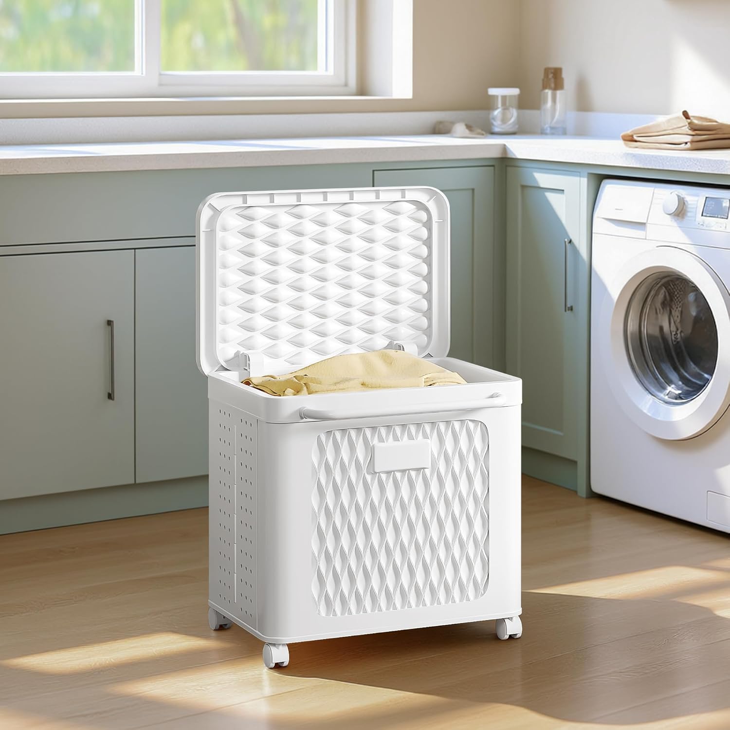 VECELO Rolling Storage Bins with Lid