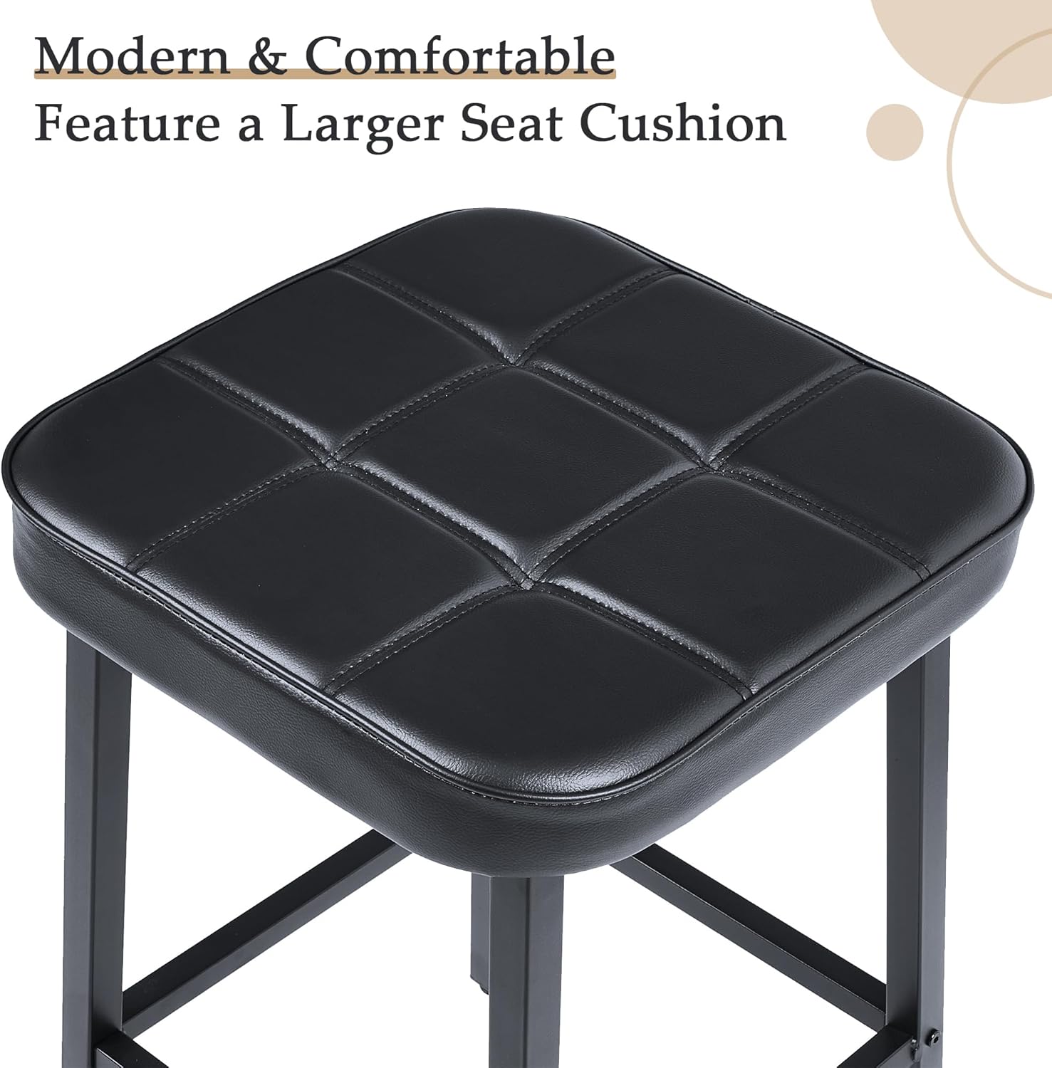 VECELO Modern Counter Height Bar Stools Set of 2