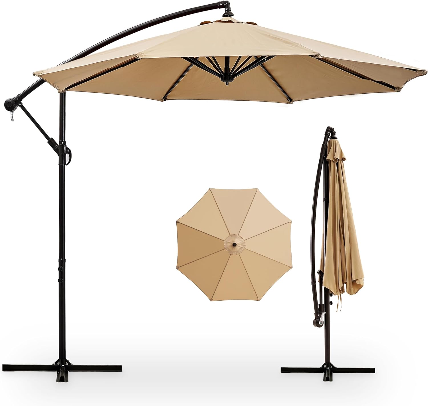 VECELO 10ft Offset Patio Umbrella with UV Protection Waterproof for Ou VECELO 10ft Offset Patio Umbrella with UV Protection Waterproof for Ou