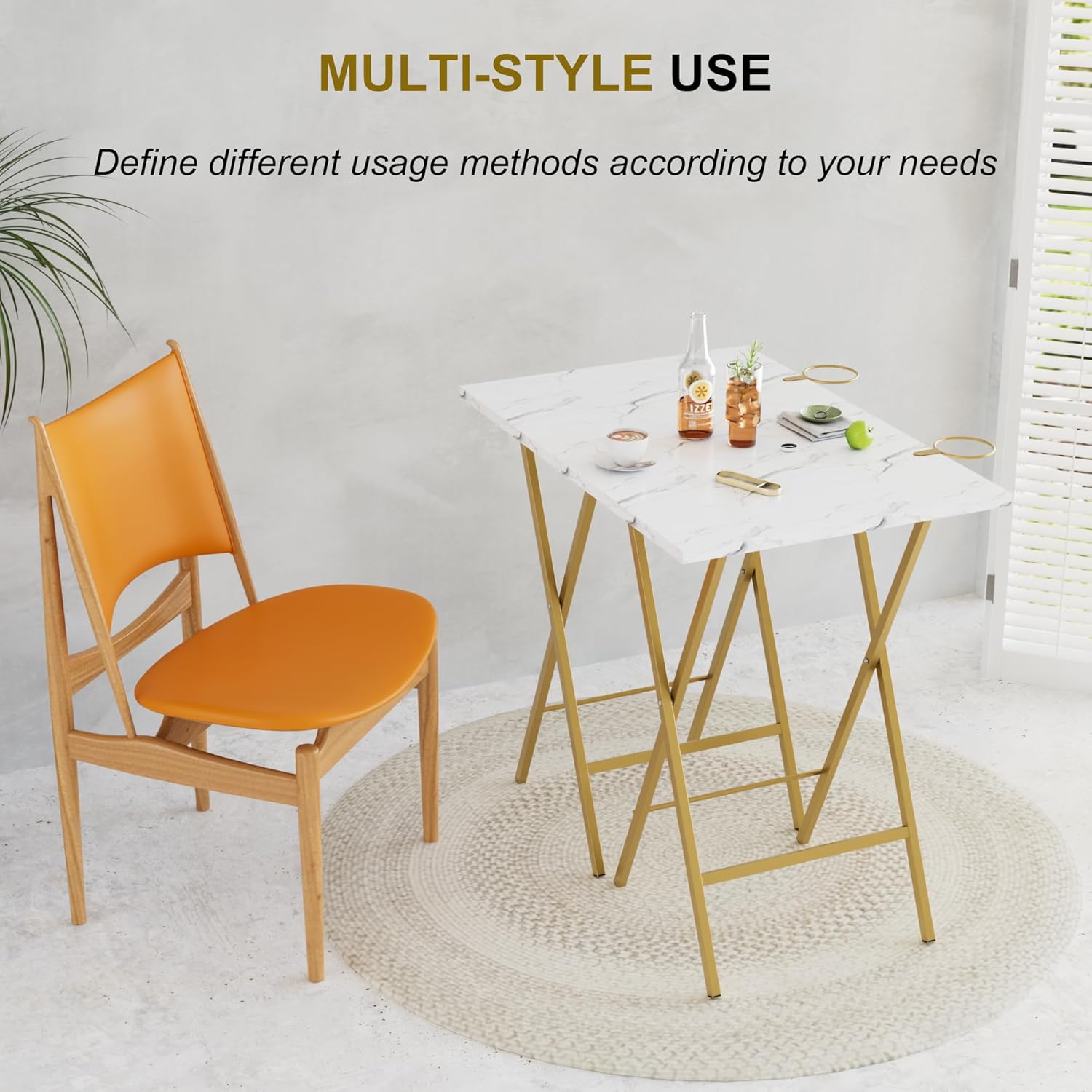 VECELO Folding TV Tray for Eating Set of 2