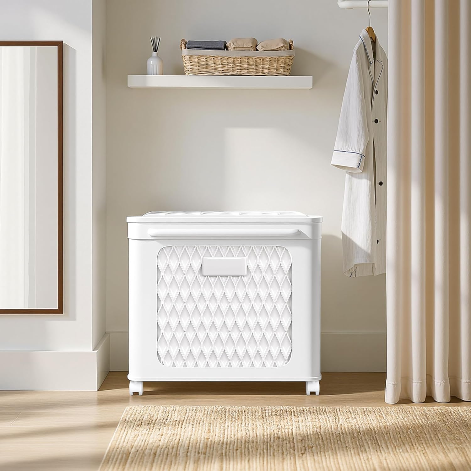 VECELO Rolling Storage Bins with Lid