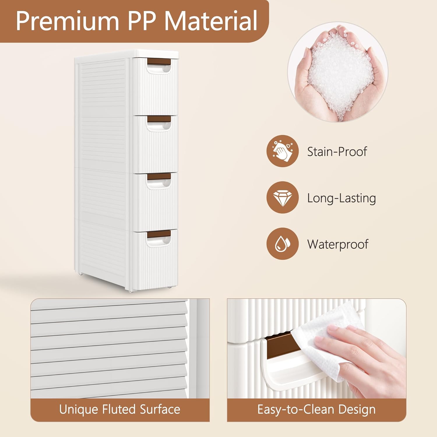 VECELO Narrow Bathroom Storage Cabinet