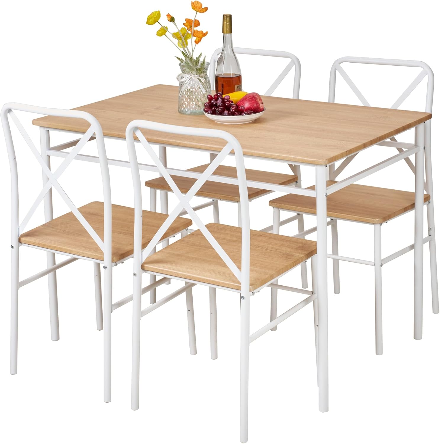 VECELO 5-Piece Kitchen Dining Table Set