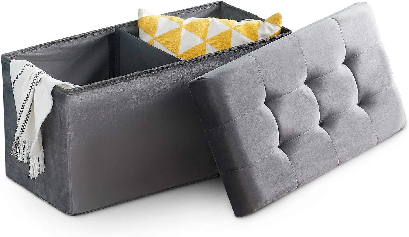 VECELO Tufted Velvet Ottoman Foot Stool