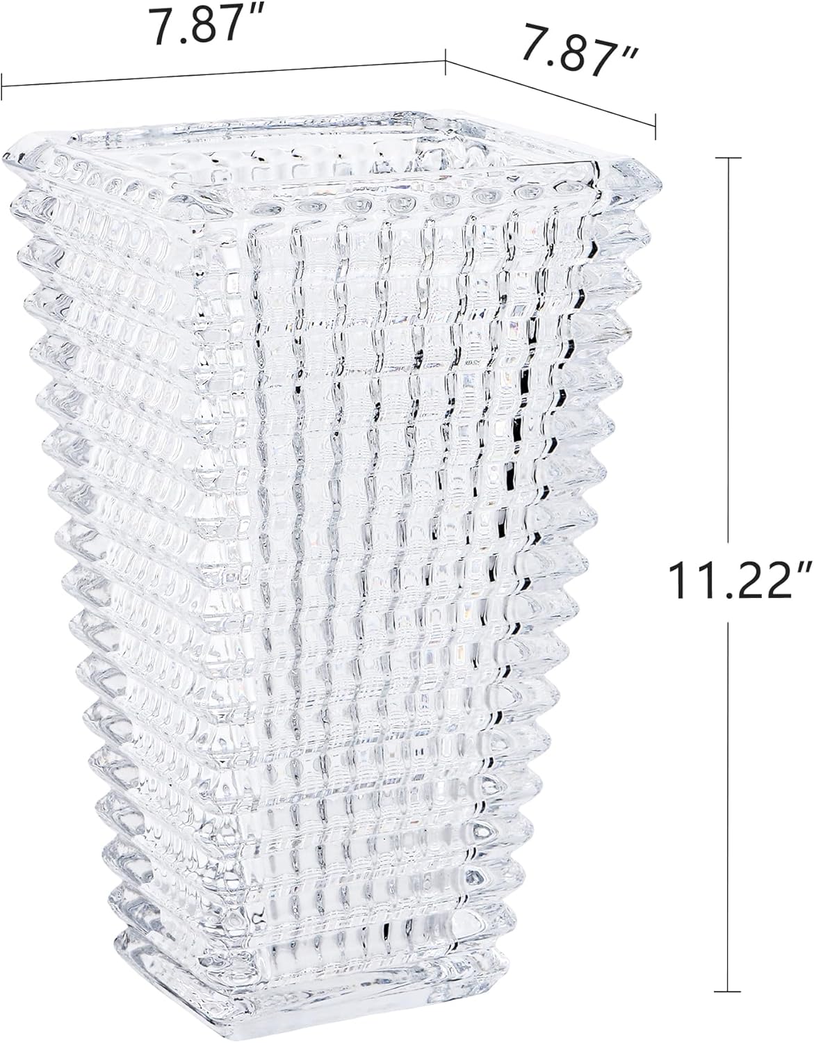 VECELO Crystal Glass Vase for Flowers