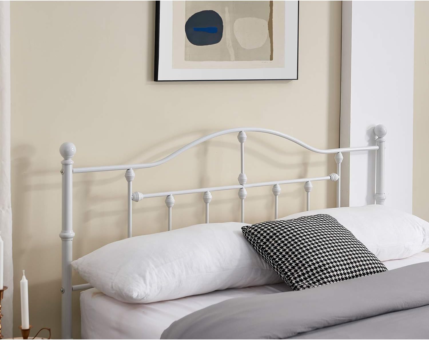 VECELO Classical Black Bed Frame Metal Platform Mattress Foundation with Headboard & Footboard - VECELO