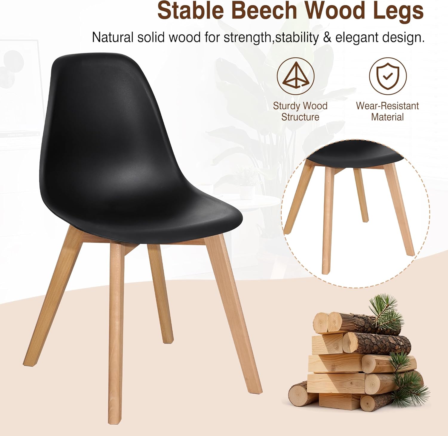 VECELO Dining Chairs Set of 4