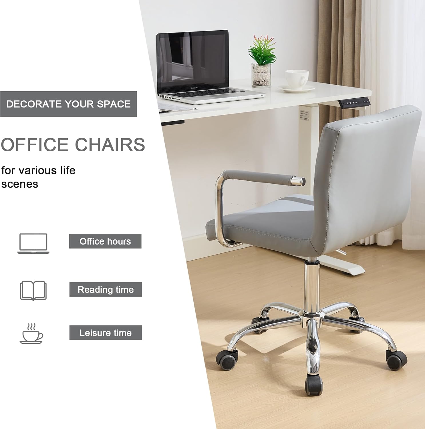 VECELO Mid-Back Home Office Desk Chair