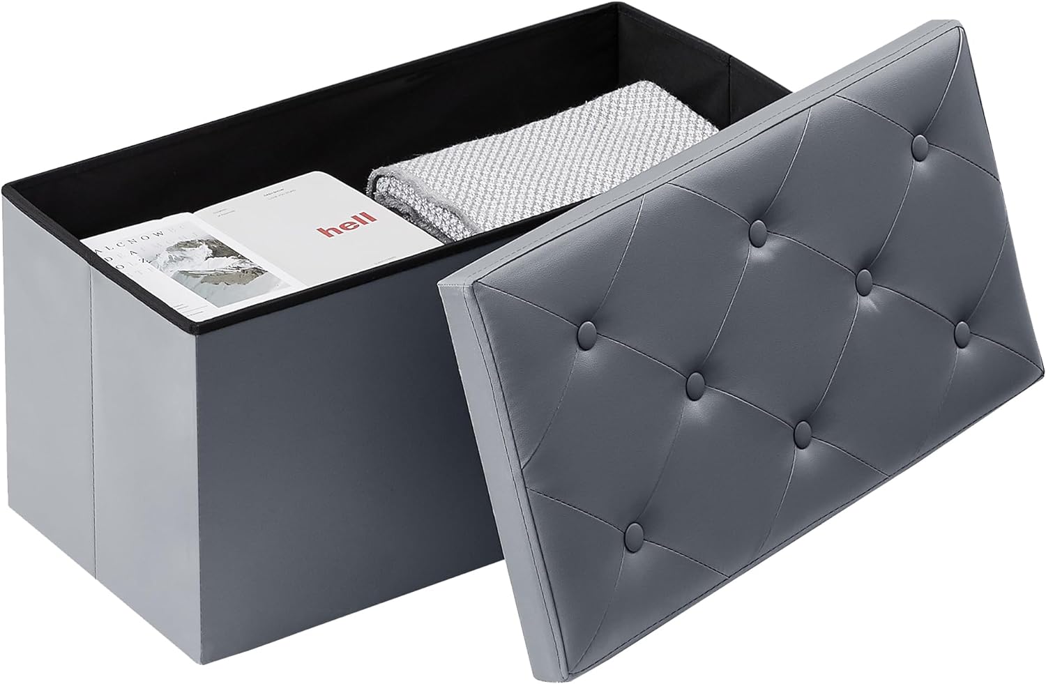 VECELO Storage Ottoman Bench End of Bed 43'' Footstool Footrest Stool Shoestool