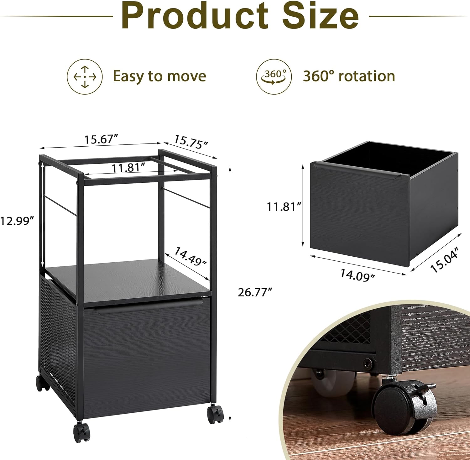 VECELO Filing Cabinet/Organization for Hanging Files